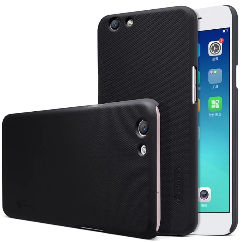NILLKIN Buah Warna Tidak Mengkilap Super Beku Perisai Belakang Case untuk OPPO F1s/A59 (Hitam)-Internasional