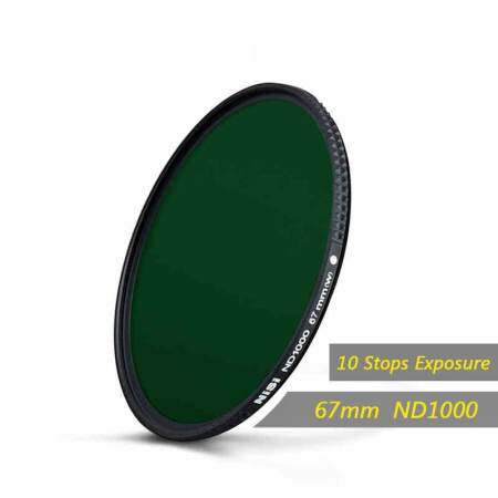 NISI 67mm Nd1000 ความหนาฟิลเตอร์ธรรมชาติ Ultra Slim ND 1000 สีเทากระจกกรองแสงเลนส์ถ่ายภาพแนวนอน