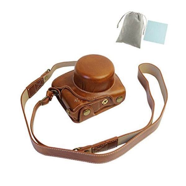 No 2 Gudang Gaya Baru Pelindung Case Kulit Tas dengan Tali Bahu untuk Nikon 1 J5 Kamera Saku Digital dengan 10-30 Mm Lensa (Coklat) + Sepotong Kain Bersih-Internasional