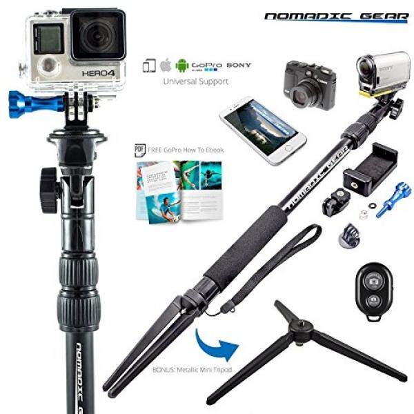 Nomadic Gear Waterproof Selfie Stick and Tripod: Professional Quality, Universal support for GoPro, Sony Action Camera, Garmin, Ricoh Action Cam, SJCAM, iPhone and Android, Free GoPro Ebook Guide! - intl
