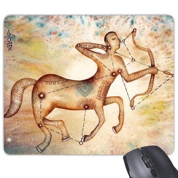 November Desember Konstelasi Sagittarius Persegi Panjang Non-Slip Mousepad Karet Mouse Permainan Pad Hadiah-Intl