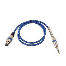 Nylon Braided 1/4 Jack 6.35mm Stereo Male to XLR Female Microphone Cable(Blue)-1m(Blue)