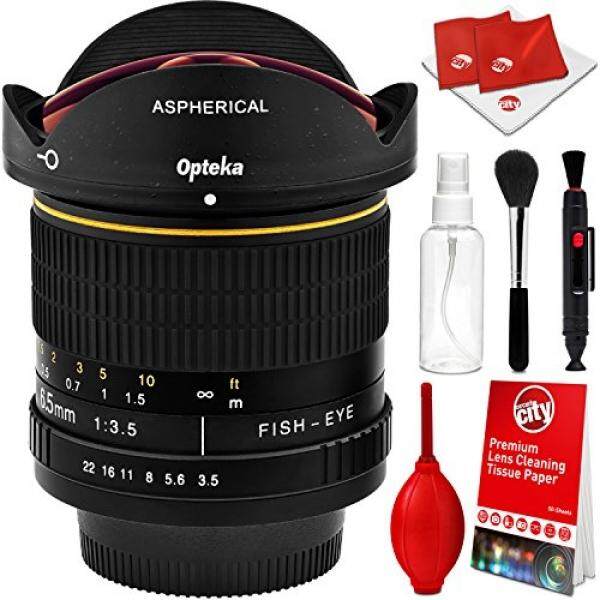 Opteka 6.5 Mm F/3.5 HD Aspherical Mata Ikan Sudut Lebar Lensa untuk Nikon DSLR dengan Removable Hood dan Optik Peralatan Pembersih-Internasional