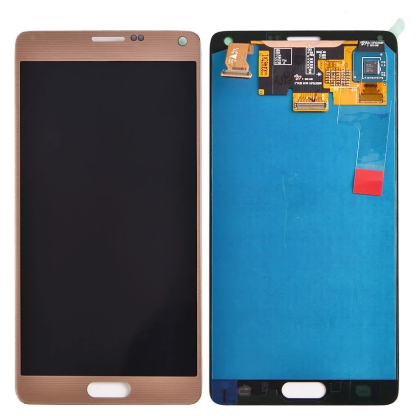 Asli Emas LCD Tampilan Digitizer Layar Sentuh untuk Samsung Galaksi Note 4 N910F N910A N910P N910T-Internasional