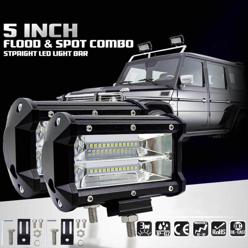 Yushong 2 Pcs 5 Inch 72 W Mobil LED Lampu Banjir Lampu Mengemudi untuk Jip Truk Boat Offroad- internasional