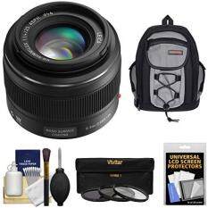 Panasonic Lumix G 25mm f/1.4 Leica DG Summilux Lens with 3 UV/CPL/ND8 Filters + Backpack + Kit for G5, G6, GF5, GF6, GH3, GH4, GM1, GX7 Cameras