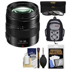 Panasonic Lumix G X Vario 12-35mm f/2.8 II ASPH Power OIS Lens + 3 Filters + Backpack Kit for DMC-G7, G85, GF7, GH3, GH4, GH5, GM1, GM5, GX7, GX8, GX85, GX850