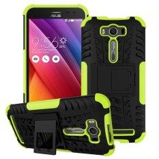 PC TPU Kickstand Combo Case for Asus Zenfone 2 Laser ZE500KG ZE500KL 5.0-inch (Green)