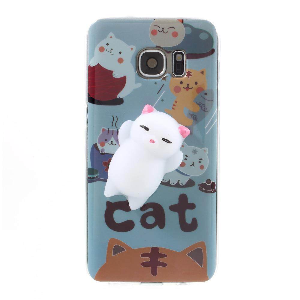 Pinch 3D Silicone Squishy Soft Cat TPU Case for Samsung Galaxy S7 SM-G930 -