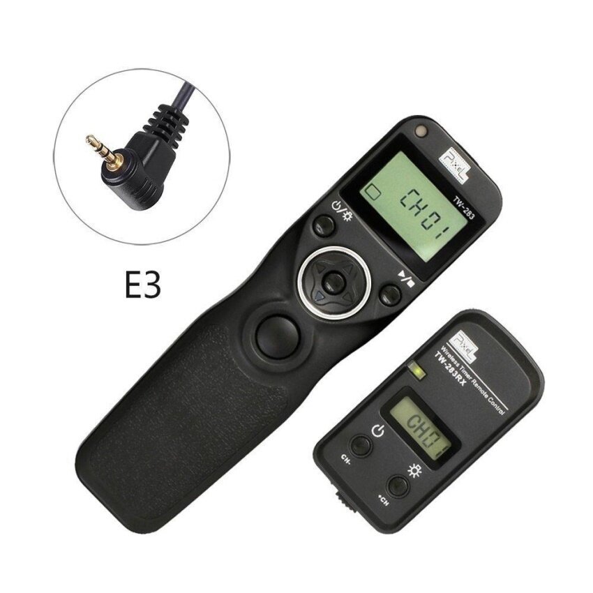 Pixel TW-283/E3 LCD Wireless Pelepasan Rana Timer Remote Releasecontrol dengan Kabel untuk Canon 100D, 80D, 60D, 60Da, 70D, Dll & N-Internasional