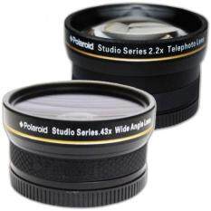 PLR Studio Series .43x High Definition Wide Angle Lens With Macro Attachment + PLR Studio Series 2.2X High Definition Telephoto Lens Travel Kit For The Canon Digital EOS Rebel SL1 (100D), T5i (700D), T4i (650D), T3 (1100D), T3i (600D), T1i (500D), T2