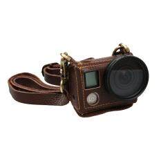 Portabel Kulit Sampul Tas untuk Kamera Aksi GOPRO HERO 4 Silver dengan 40.5 Mm Lensa UV Kit