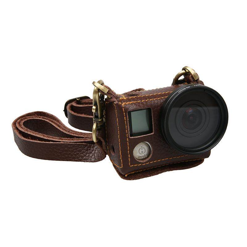 Portabel Kulit Sampul Tas untuk Kamera Aksi GOPRO HERO 4 Silver dengan 40.5 Mm Lensa UV Kit-Intl