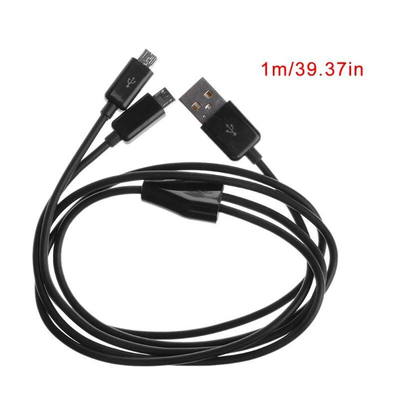 Portable Usb 2 0 Type A Male To Dual Micro Usb Male Splitter Y Charging Data Cable Intl