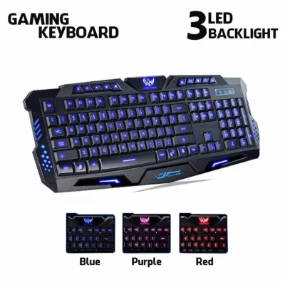 PRADO Malaysia M200 Three Color LED Backlight USB Wired Gaming Keyboard - Professional Gaming Keyboard CL-M200