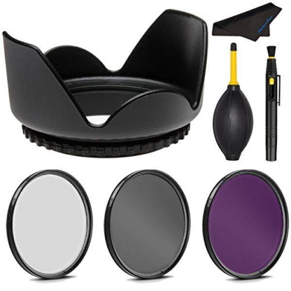 Pro 67 Mm Perlengkapan Filter + Pro Tulip Tutup Lensa untuk Canon EF-S 18-135 Mm F/3.5-5.6 IS -67 Mm Filter Polarisasi, 67 Mm Filter UV 67 Mm Filter Neon & 67 Mm Lensa Bunga Shade Hood-Intl