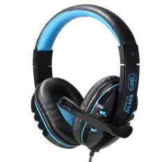 PRO USB Stereo Headphone Mikrofon dengan MIC GAME Gaming Headset untuk PS3 Laptop Biru