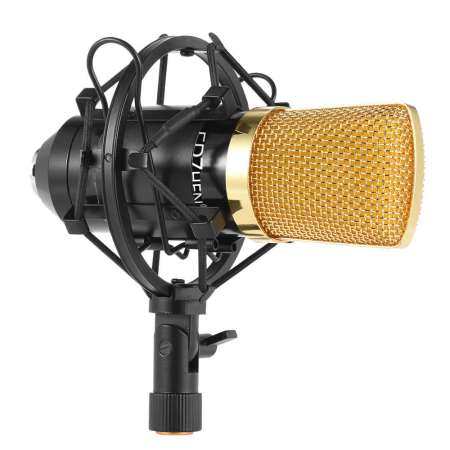 UPTOP Professional Broadcasting Studio Recording Condenser Microphone Mic Kit with Shock Mount Adjustable Suspension Scissor Arm Stand Mounting Clamp Pop Filter