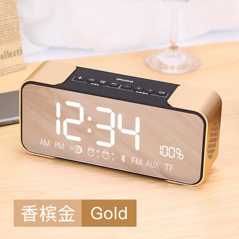 PTH-305 Multifunctional Portable Wireless Bluetooth Speaker Stereo Bass Speaker Support FM Radio TF Car AUX Alarm Clock - intl