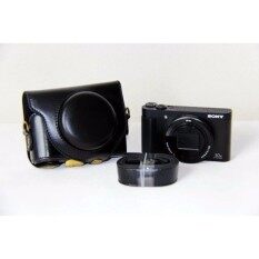 PU Tas Kamera Kulit Kasus Cover Pouch Untuk SONY DSC-HX90V HX90WX500 dengan tali Bahu