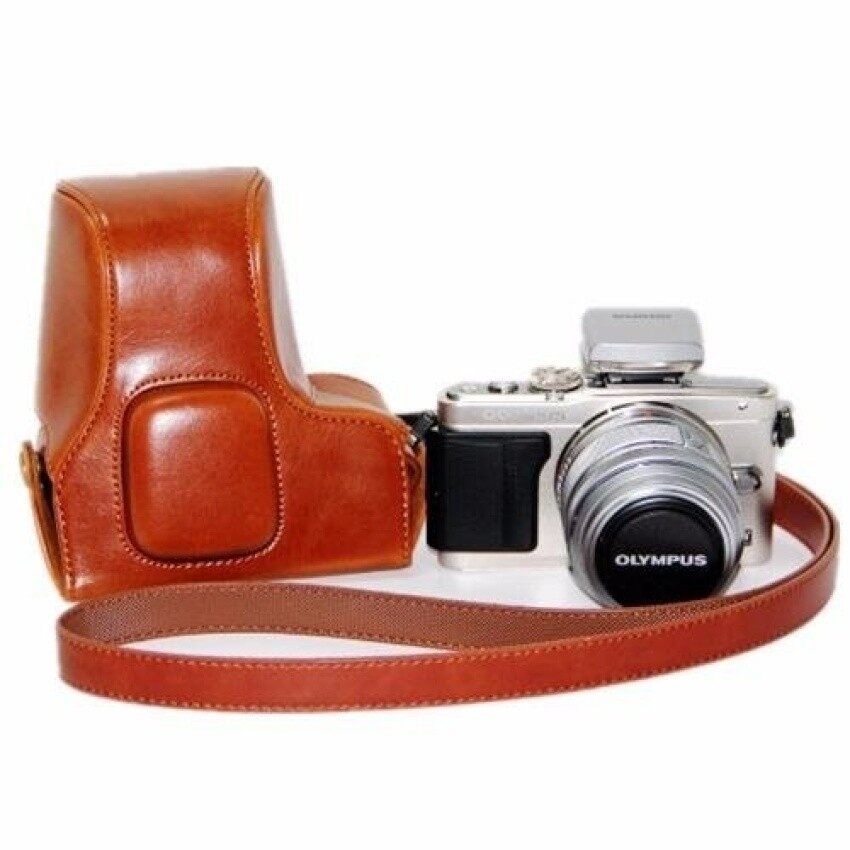 Kamera Kasus Penutup Pu Kulit Tas UNTUK Olympus EPL5 dengan Tali (Internasional) Sheng HOTT 201-Internasional