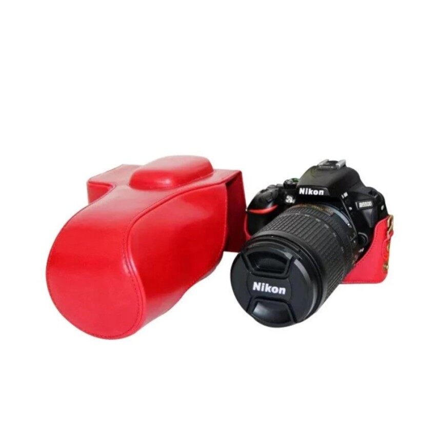 Kamera Kasus Penutup Pu Kulit Tas + Tripod Desain untuk Nikon D5500-Internasional