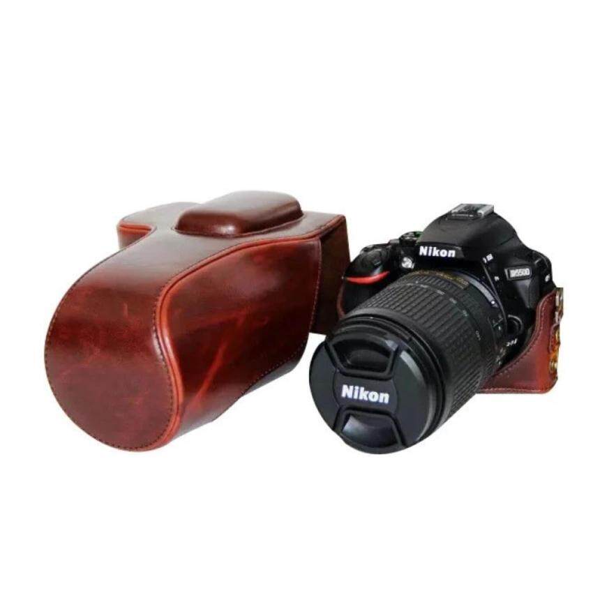 Kamera Kasus Penutup Pu Kulit Tas + Tripod Desain untuk Nikon D5500-Internasional