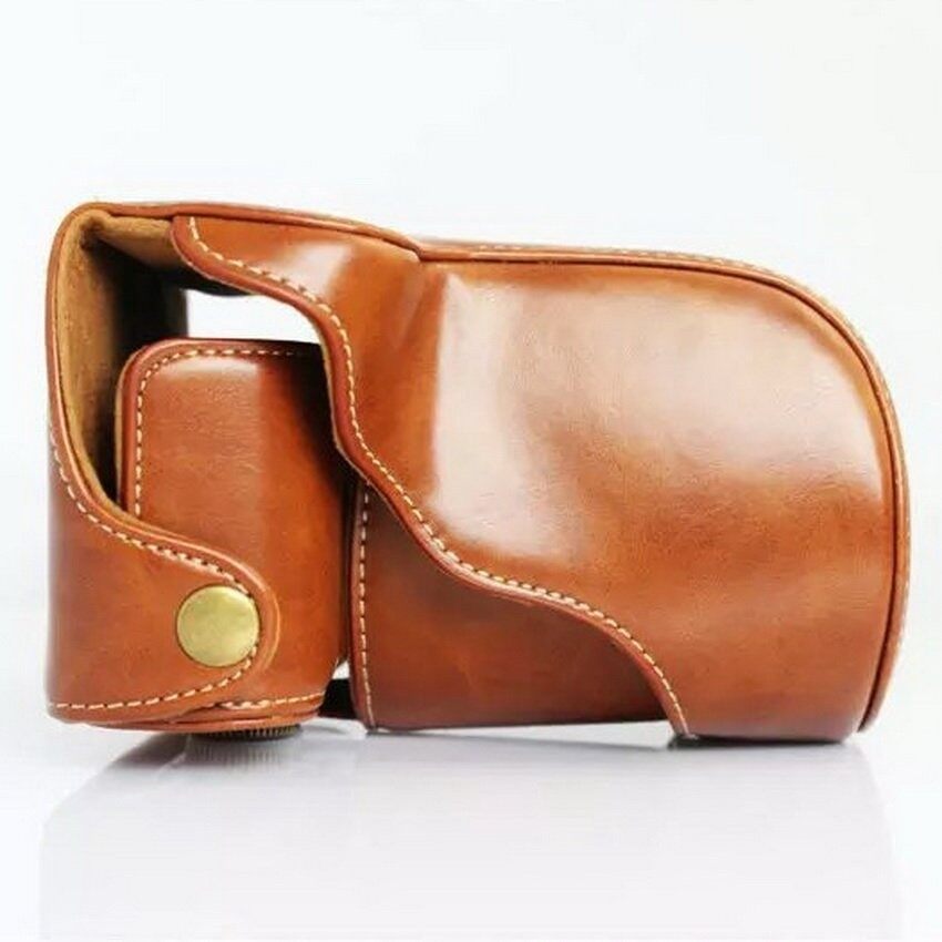 Kamera Kulit PU Hard Cover Case Pelindung Tas untuk Finepixfujifujifilm X-M1 X-A1 XM1 XA1 XA2 16-50 Mm Lensa. Warna: Coklat-Internasional