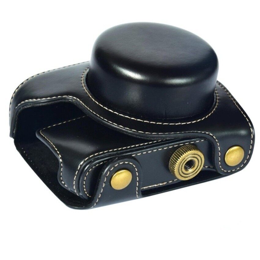 PU Kulit Kamera Tas Video Kemasan + Bahu Strapforpanasonic GF7 GF8 (Hitam) Sheng HOTT 842-Internasional