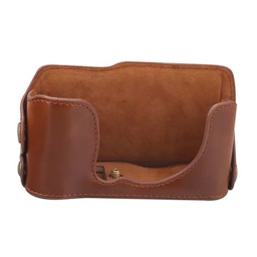 PU Kulit Setengah Kamera Tas Sarung dengan Berongga Designforfujifilm XM1/XA1/XA2/XA3 Cokelat (Kamera tidak Termasuk) sheng HOTT 797-Internasional