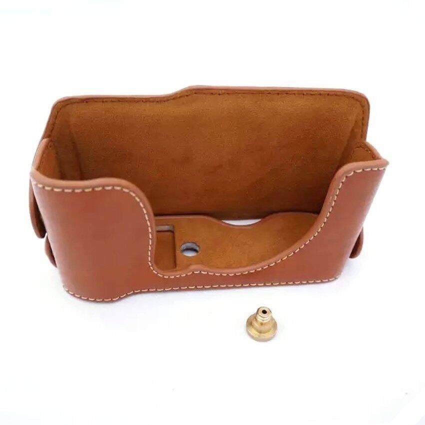 PU Kulit Setengah Kamera Tas Sarung dengan Berongga DesignforFujifilmXM1/XA1/XA2/XA3 (Cokelat) sheng HOTT 038-Internasional