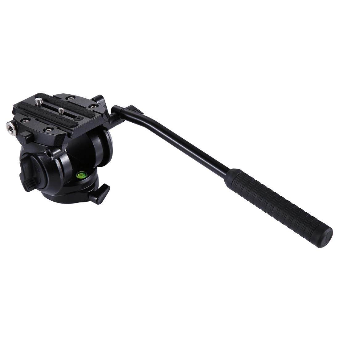 PULUZ Heavy Duty Video Camera Tripod Action Fluid Drag Head with Sliding Plate for DSLRSLR Cameras Small Size(Black)