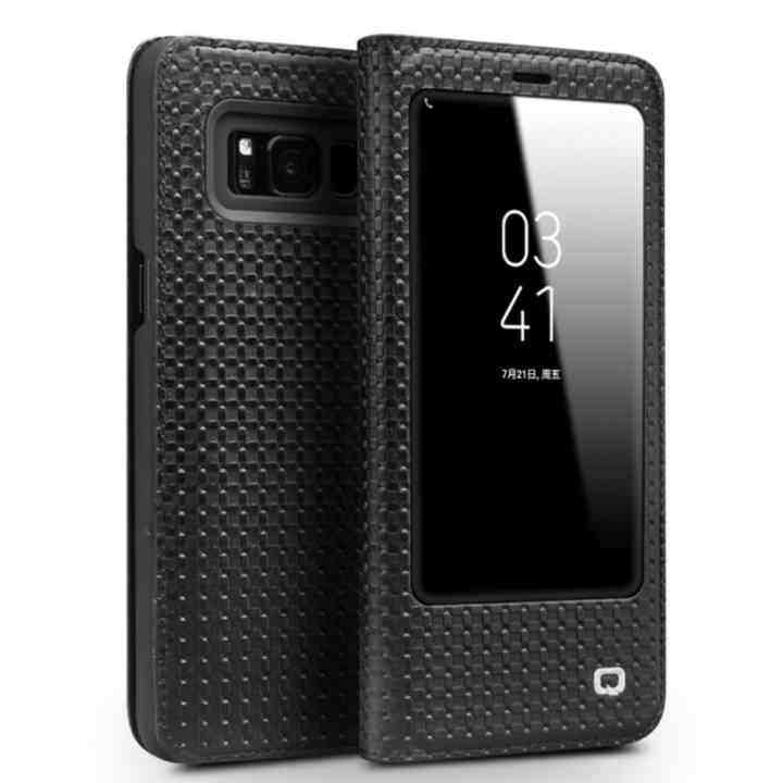 Harga Samsung Galaxy Lipat Terbaru Juli 2019 6 Grandshop Qialino II Tank Case Cover Ultrathin Tas Lipat Tidur Bangun untuk Samsung Galaxy S8 Plus Grid Pola