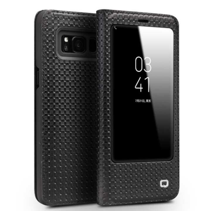 Harga Samsung Galaxy Lipat Terbaru Juli 2019 3 Eversky Qialino Kulit Asli Fesyen Case Cover Ultrathin Tas Lipat Tidur Bangun untuk Samsung Galaxy S8 Grid Pola