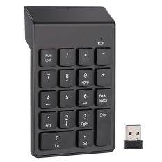 quzhuo 18 Keys 2.4G Wireless USB Numeric Keypad Number Keypad Portable Numpad For Mac Laptop Notebook Desktop PC Computer With Chocolate Keyboard And Mini USB Receiver