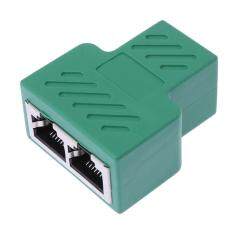 RJ45 1 to 2 Female Port Splitter Adapter LAN Ethernet Connector Plug Socket(Purple)