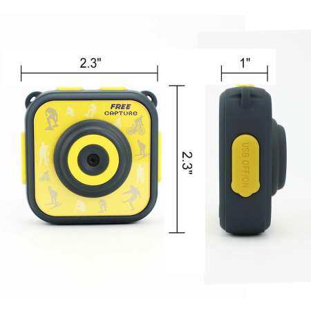 Rodeal เด็กกล้องถ่ายรูปเด็กกันน้ำกล้องวิดีโอดิจิตอล HD กล้องแอคชั่นแคมเมรา 1080 จุดกล้องเพื่อการกีฬากล้องวิดีโอ DV สำหรับชายหญิงของขวัญวันเกิดกล้องเพื่อการเรียนรู้ของเล่น 1.77 'หน้าจอ LCD (สีเหลือง) - INTL