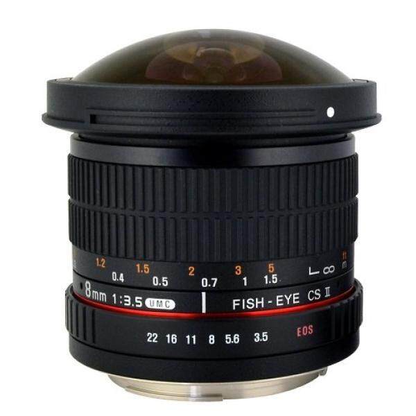 Rokinon HD8M-C 8 Mm F/3.5 HD Lensa Mata Ikan dengan Removeable Hood untuk Canon DSLR 8-8 Mm, tetap-Lensa Variabel-Intl
