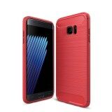 Rugged Armor Back Cover For Samsung Galaxy Note FE Soft Silicone TPU Phone Case Carbon Fiber Texture Brushed Shell Anti-knock Full Protection Casing