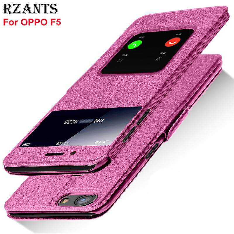 Untuk F5/F5 Pemuda Luxury Slim Jendela View dengan Stand Flip Kulit Magnetik Case Sarung Telepon Genggam Pelindung OPPO F5/F5 Youth 252519
