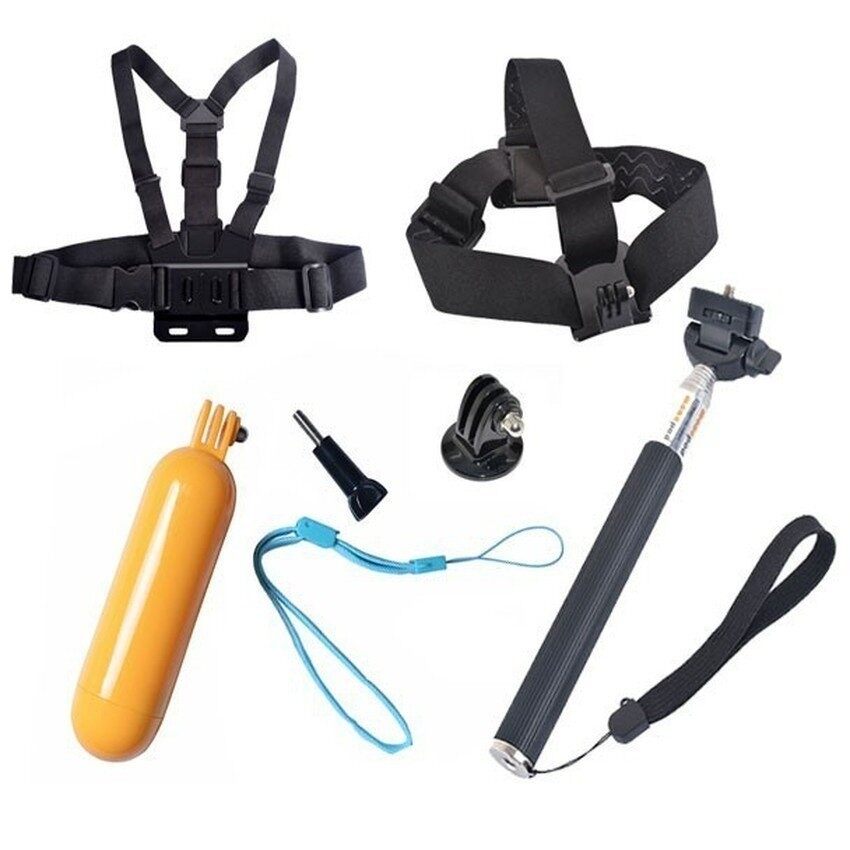 Set aksesori kamera sukan Action Sports Camera Accessories Kit for Go pro hero 6 5 4 3 4k Action Sports Camera xiao mi yi mijia 4k selfie stick chest head strap float bob grip - intl
