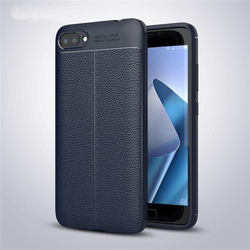 Sevenplus Ramping-Sesuai Lembut Fleksibel TPU Silikon Gel Anti-Menggaruk Guncangan Tahan Anti-Jari Cetak Lengkeng Kulit pola Pelindung Sarung Case untuk Asus ZenFone 4 Maksimum Pro ZC554KL-Internasional