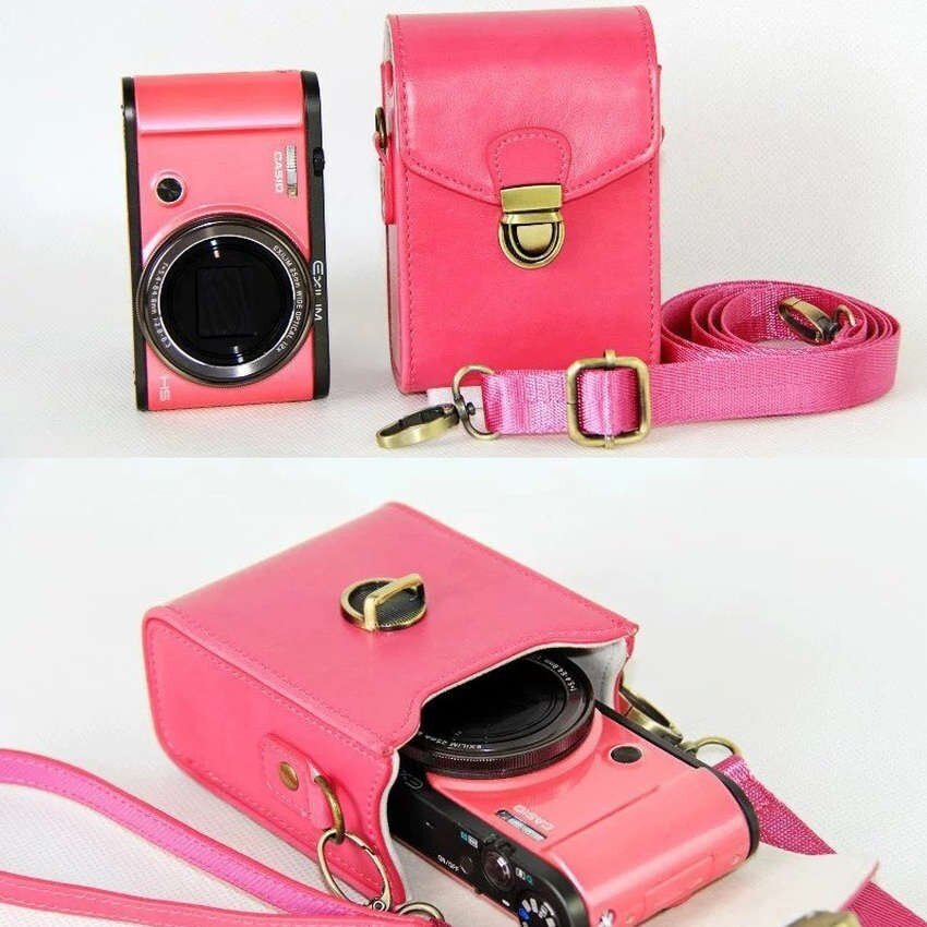 Shock Proof Tali Tas Bahu Kamera untuk OlympusSH-2SamsungNX Mini WB800F WB850F WB35F Pu Penutup Berbahan Kulit (Rose)-Intl