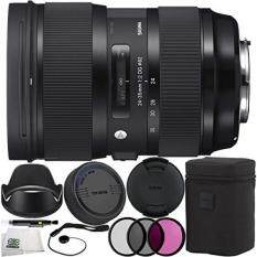 Sigma 588955 24-35mm f/2 DG HSM Art Lens for Nikon F 10PC Accessory Kit. Includes Manufacturer Accessories + 3PC Filter Kit (UV-CPL-FLD) + Cap Keeper + Lens Pen + Microfiber Cleaning Cloth