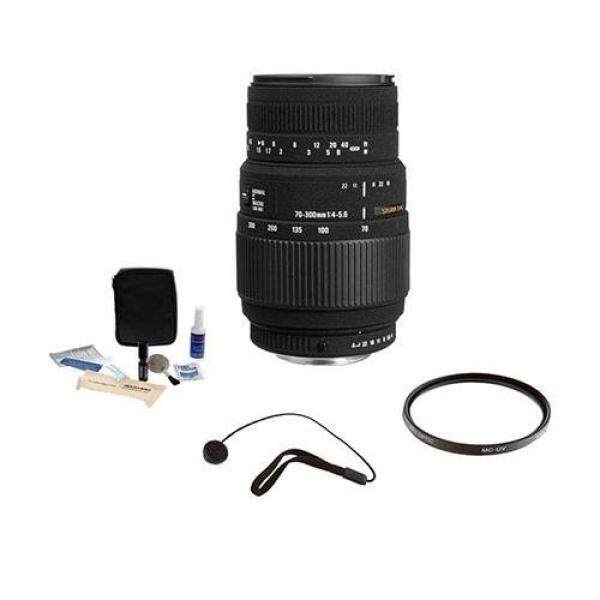 SIGMA 70 Mm-300 Mm F4-5.6 DG Makro Zoom Potret Jarak Jauh Lensa untuk Canon #509101, Bundle-Intl