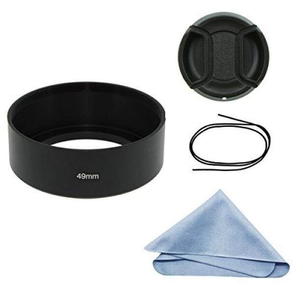 Sioti Kamera Standar Fokus Logam Gegenlichtblende + Reinigstuch + Objektivdeckel F? R Nikon Canon Sony Fuji Pentax Samsung Leica Standar Gewinde Objektiv-Intl