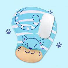 Skid Resistance Memory Foam Comfort Wrist Rest Support Mouse Pad Blue Cat Malaysia