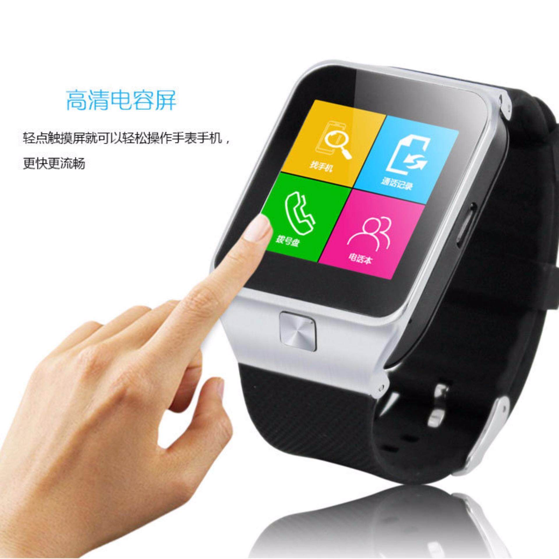 Gelang Jam Tangan Pintar Jam Tangan Olahraga Bluetooth Langkah Android SIM Telefon Mobil Kartu Smartwatch dengan USB Kamera Port Layar Sentuh untuk Pria GP (Hitam)-Intl