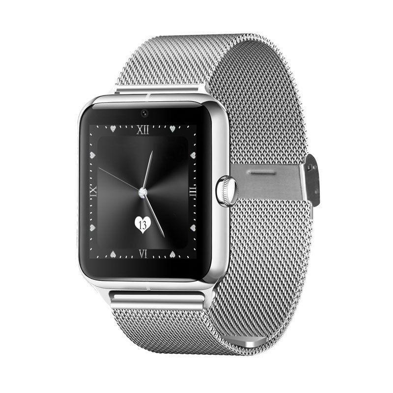 Smart Watches sync notification support TF SIM camera fitnesspedometer snapshot for Android sony Samsung mobile phone z50 Silver - intl