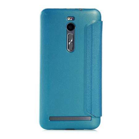 สมาร์ทดูหน้าต่าง PU เคสหนังสำหรับ Asus ZenFone 2 ZE550ML ZE551ML - Blue - INTL